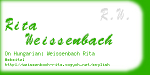 rita weissenbach business card